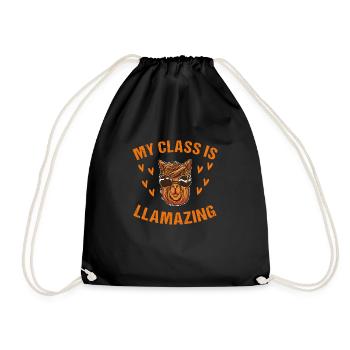 Alpaka Llama Vintage Funny Animal Sprüche - Turnbeutel - Schwarz - Vorne