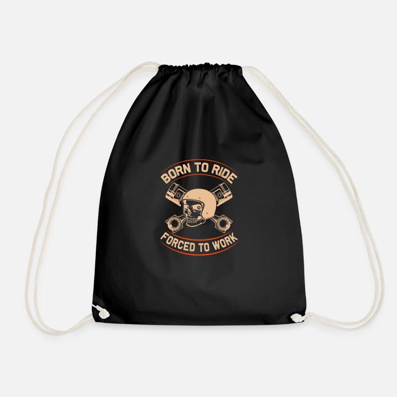 Born To Ride Skull Motorcycle Design - Turnbeutel - Schwarz