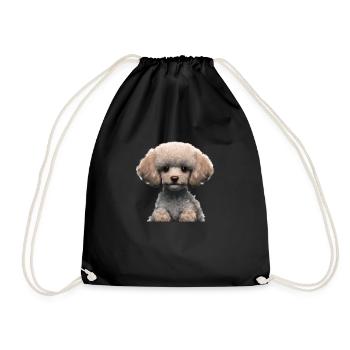 Pudelwelpe Hundewelpe Pudel Hundeliebe Hundehalter - Turnbeutel - Schwarz - Vorne