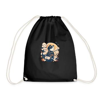 Samurai Cat - Turnbeutel - Schwarz - Vorne