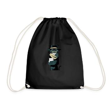 Hatter cat - Turnbeutel - Schwarz - Vorne
