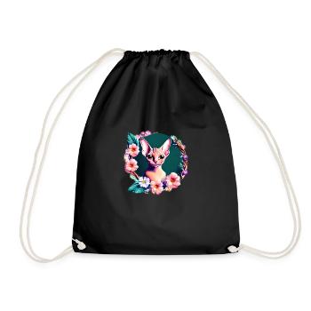 Cat Sphynx Cat Lover Pet Cat Ownership - Drawstring Bag - black - Front