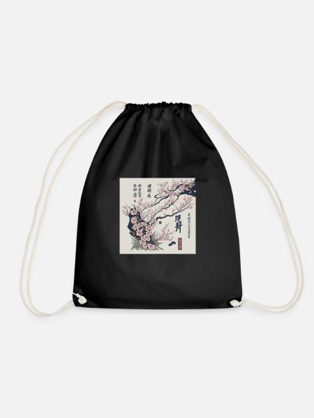 Japanese Vintage InspiredDesign - Turnbeutel - Schwarz