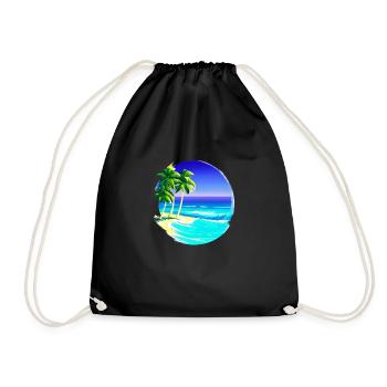Palm Islands Sun Summer Holiday Beach Palm Tree - Sac de sport léger - noir - Devant