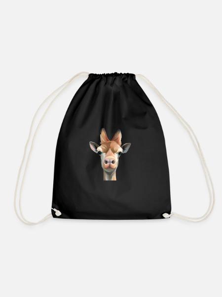 Giraffe - Turnbeutel - Schwarz