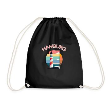 HAMBURG LIGHTHOUSE - Drawstring Bag - black - Front