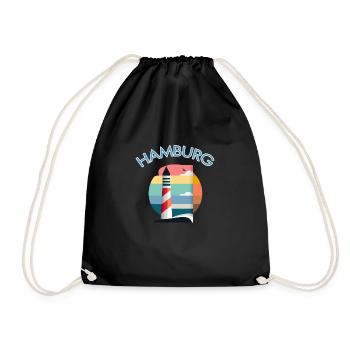 HAMBURG LIGHTHOUSE - Drawstring Bag - black - Front