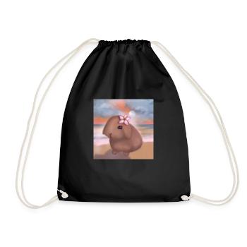 Lapin à la plage - Sac de sport léger - noir - Devant