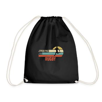 Je Peux Pas J'ai Rugby idée cadeau rugby - Sac de sport léger - noir - Devant
