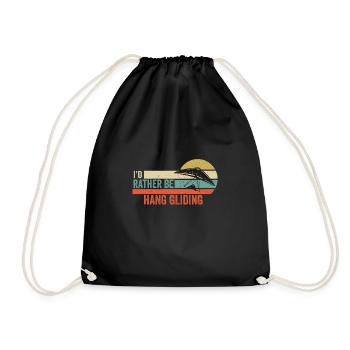 Hang Gliding - I'd Rather Be Hang Gliding gift - Drawstring Bag - black - Front