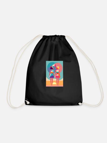 Love by the Sunset - Drawstring Bag - black