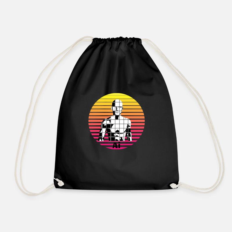Sun Ai - Drawstring Bag - black
