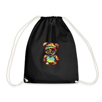 Horror Scary Bear Halloween Spine Chiller Bear - Drawstring Bag - black - Front