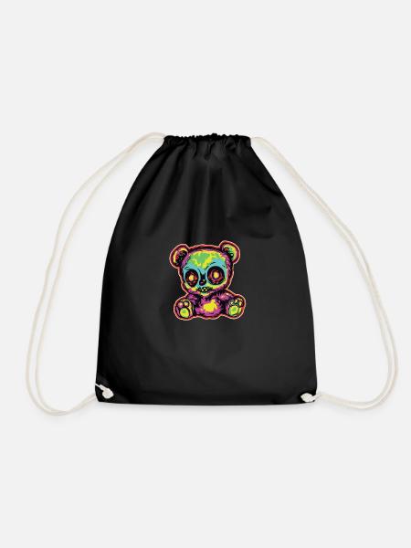 Lustiger Horror Gruseliger Bär Halloween Hexenbär - Turnbeutel - Schwarz