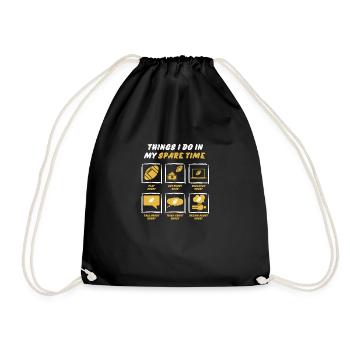 RUGBY IN SPARE TIME - Drawstring Bag - black - Front