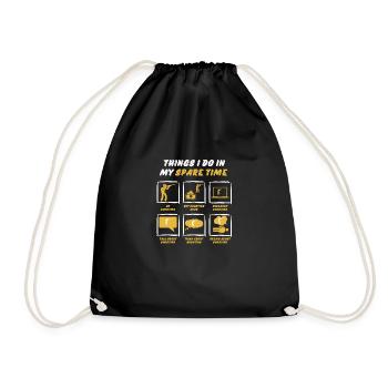 SHOOTING IN SPARE TIME - Drawstring Bag - black - Front