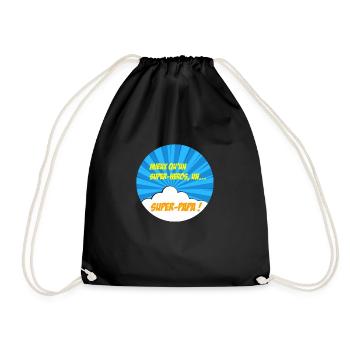 Super-papa, super-héros. Meilleur papa. BD comics - Sac de sport léger - noir - Devant