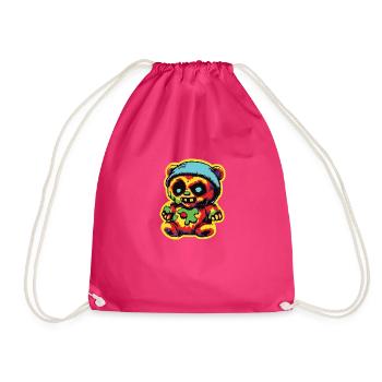 Horreur Effrayant Ours Halloween Psycho Ours - Sac de sport léger - fuchsia - Devant