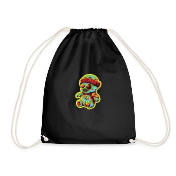 Horror Gruseliger Bär Halloween Darkheart Bär - Turnbeutel - Schwarz - Vorne