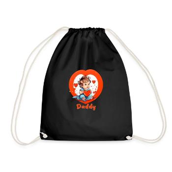Je coeur papa - Sac de sport léger - noir - Devant