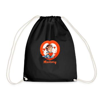 Je coeur maman - Sac de sport léger - noir - Devant