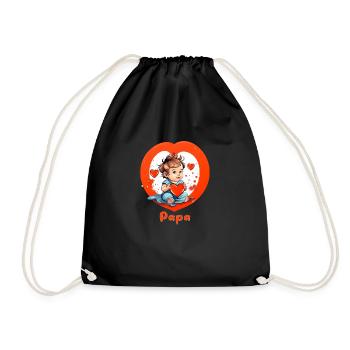 Ich liebe Papa - Turnbeutel - Schwarz - Vorne