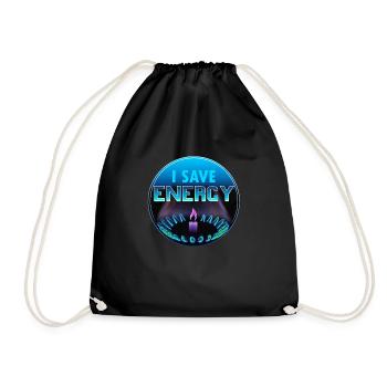 I save energy - Drawstring Bag - black - Front