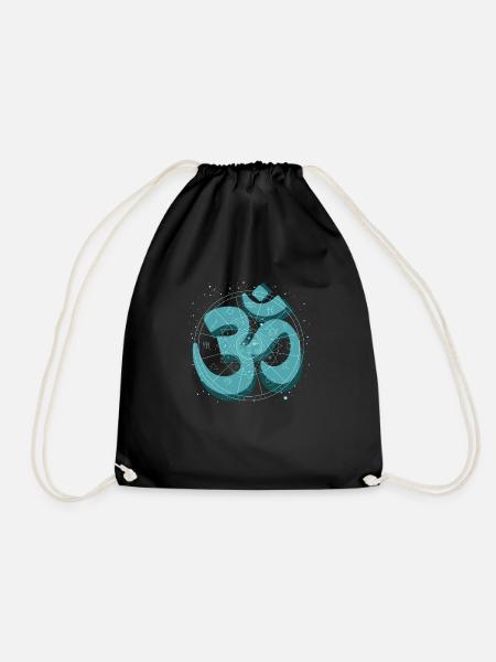 om zeichen sternzeichen symbol spirit - Turnbeutel - Schwarz