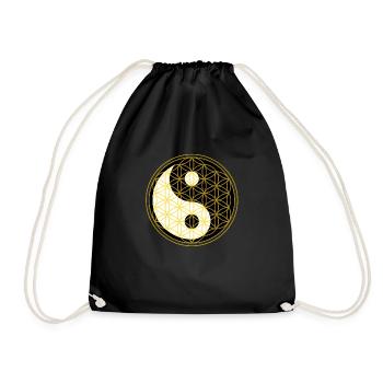 chakra blume des lebens Lebensblume Yin Yang yoga - Turnbeutel - Schwarz - Vorne