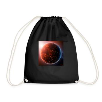 The world at night with sun in the background 1 - Drawstring Bag - black - Front