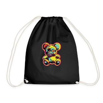 Horror Gruseliger Bär Halloween Hexen-Wuzzles - Turnbeutel - Schwarz - Vorne