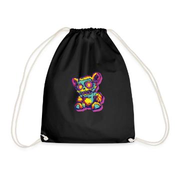 Horror Scary Bear Halloween Spectral Snuggles - Drawstring Bag - black - Front