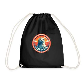 Phoque mignon - Sac de sport léger - noir - Devant