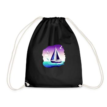 Segelschiff Segeln Segelboot Segelsport Segler - Turnbeutel - Schwarz - Vorne