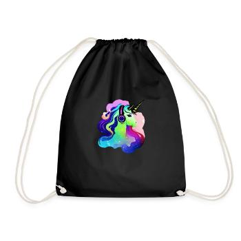 Listen to unicorn music mythical animal unicorns unicorn - Drawstring Bag - black - Front
