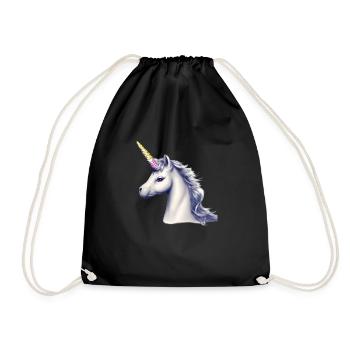 Unicorn Girl Unicorns Mythical Animal Unicorn - Drawstring Bag - black - Front