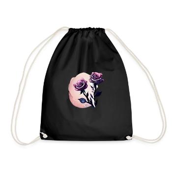 Rose Roses Flowers Bouquet - Drawstring Bag - black - Front