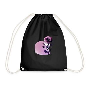 Rose fleur rose design - Sac de sport léger - noir - Devant