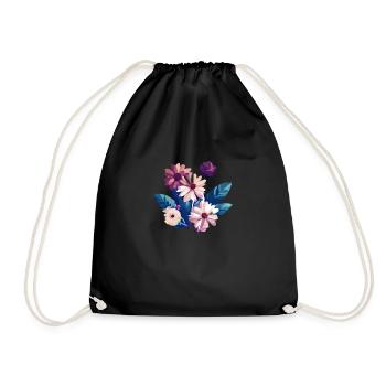 Fleurs, bouquet, fleuristerie, pépinière - Sac de sport léger - noir - Devant