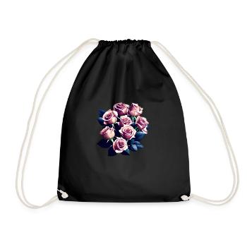 Bouquet fleurs roses fleuristerie - Sac de sport léger - noir - Devant