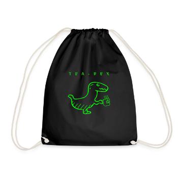 tea rex - Drawstring Bag - black - Front