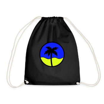 palm tree - Drawstring Bag - black - Front