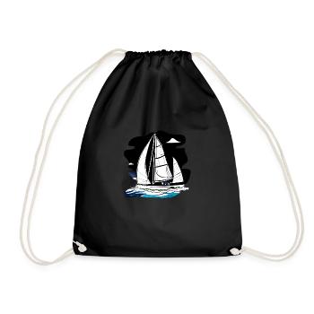 Sailing Sailing Sailing Sailing Ship Sailing Boat - Drawstring Bag - black - Front