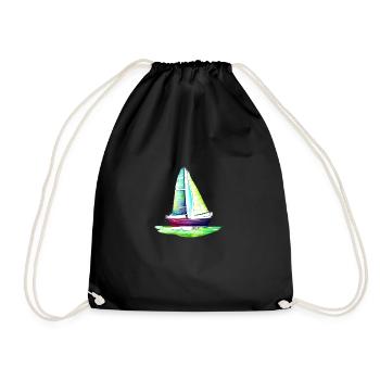 Voilier Voilier Voilier à voile - Sac de sport léger - noir - Devant