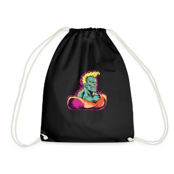 Retro Style 90s Superhero - Drawstring Bag - black - Front