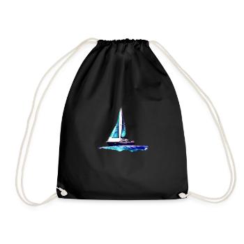 Segelschiff Segeln Segelsport Segler Segelboot - Turnbeutel - Schwarz - Vorne