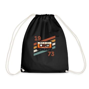 1973 Retro-Vintage-Jubiläum - Turnbeutel - Schwarz - Vorne