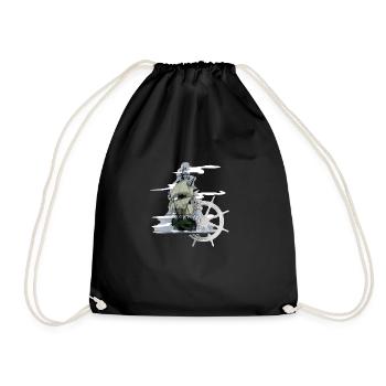 Segelschiff - Turnbeutel - Schwarz - Vorne