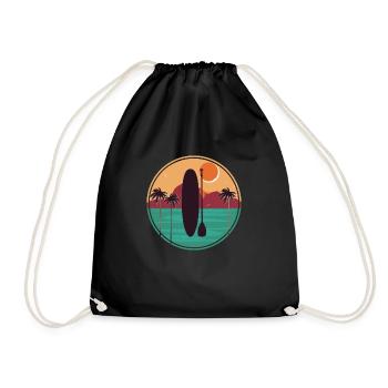 Vintage SUP Stand Up Paddle | Summer Vacation Suns - Drawstring Bag - black - Front