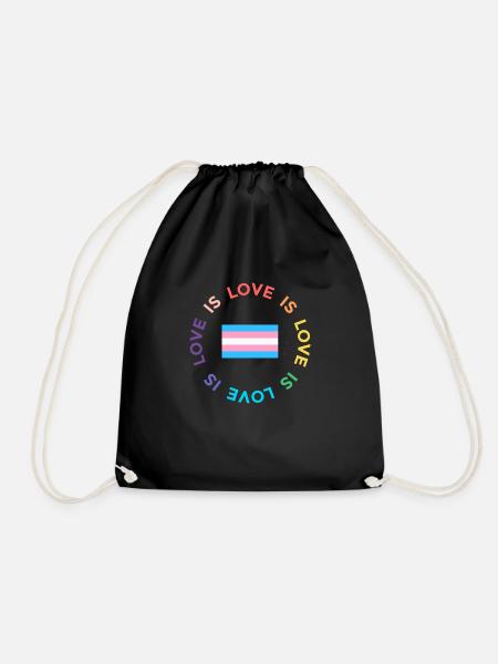 Love is Lpve Transgender - Turnbeutel - Schwarz